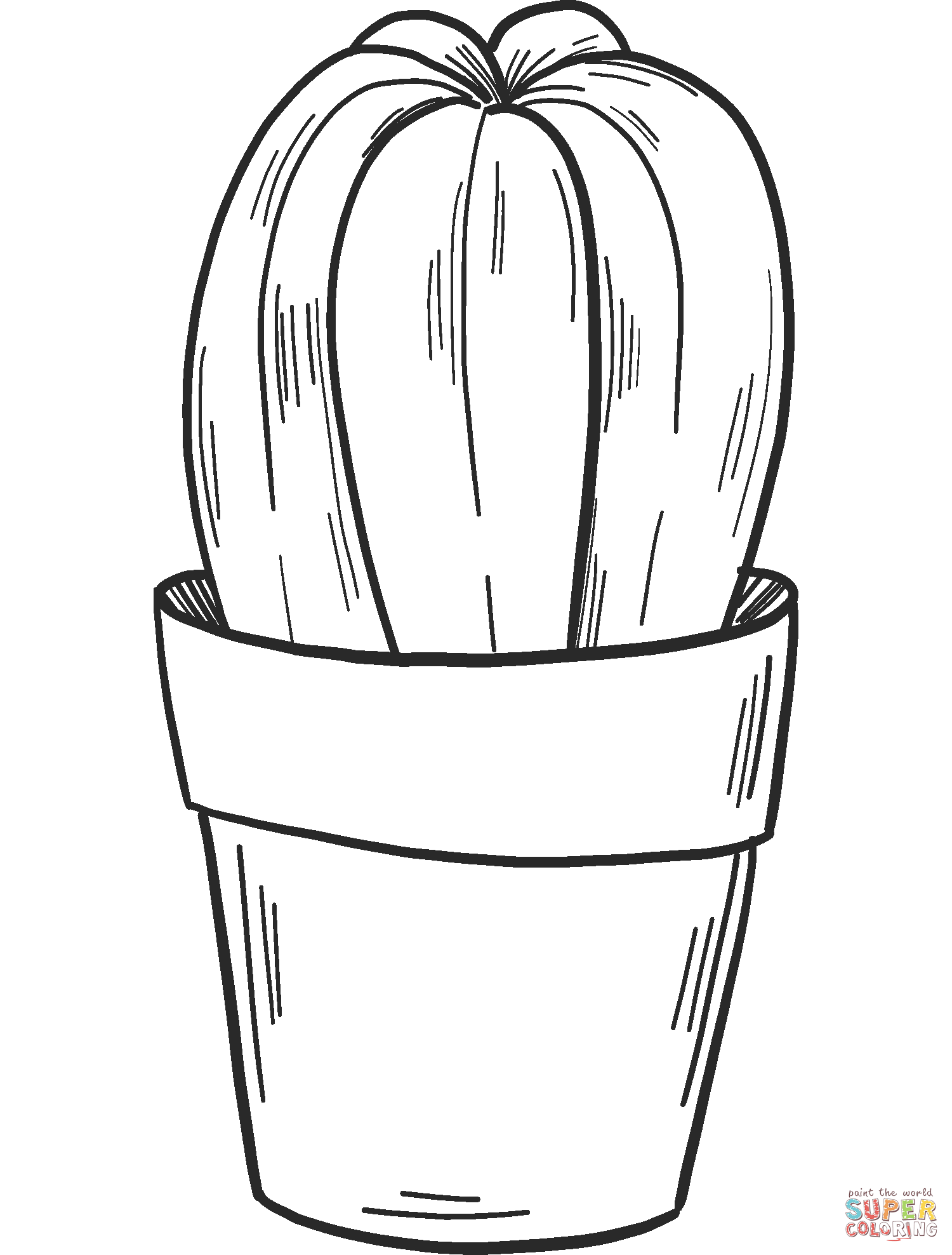 Potted Cactus Coloring Pages