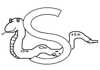 Preschool Letter S For Snake Coloring Pages