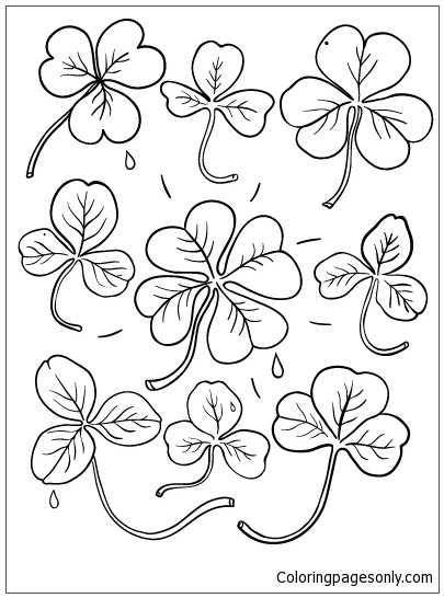 Pretty Shamrocks - Página para colorir do Dia de São Patrício