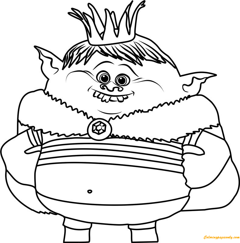 prince gristle from trolls coloring page  free coloring