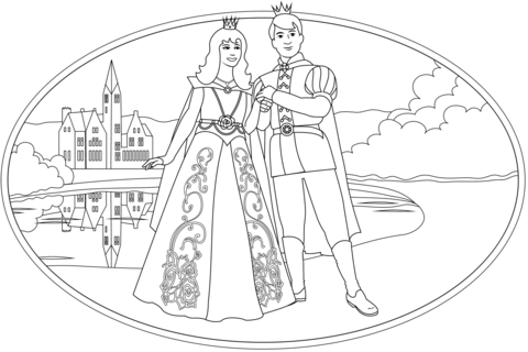 Princes Wedding Coloring Page