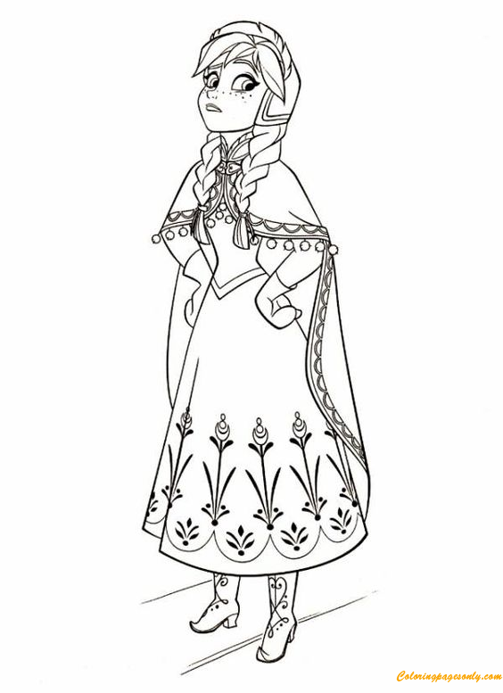 Princesa Anna para colorir
