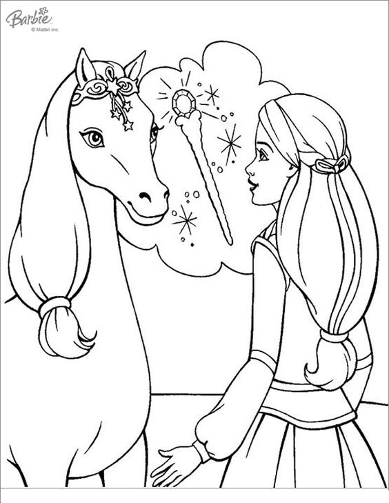 Princess Barbie Caring Horse Coloring Pages Barbie Horse Coloring Pages Free Printable Coloring Pages Online