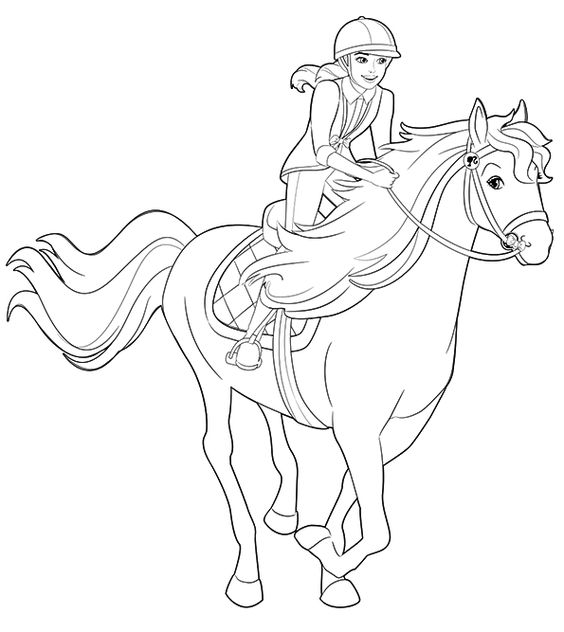 Barbie And Horse Coloring Pages For Girls - Coloring Pages