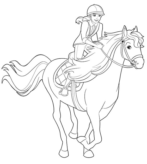 Desenho de Princesa e cavalo para Colorir - Colorir.com