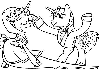 Princess Cadance And Shining Armor Coloring Page