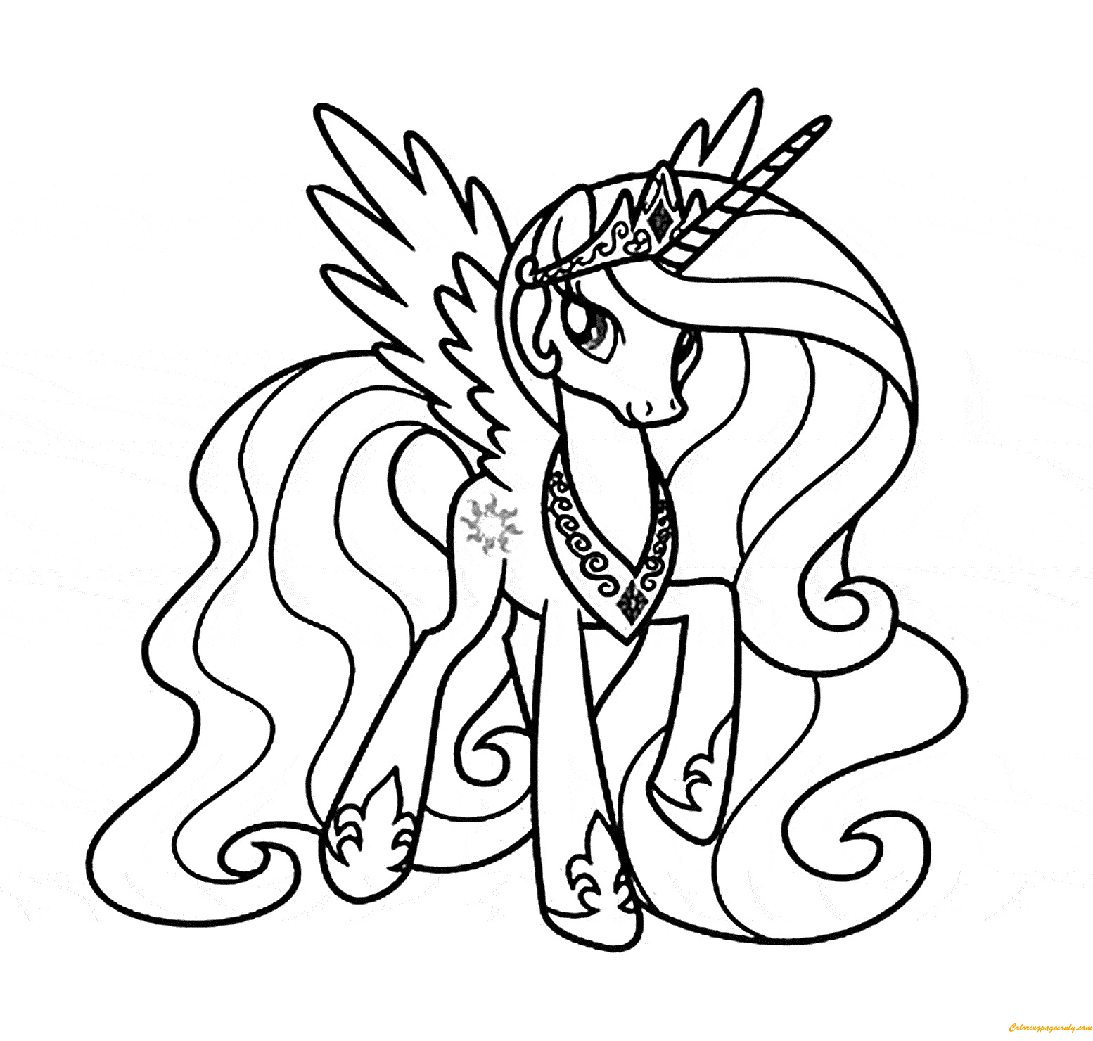 princess celestia and luna coloring pages