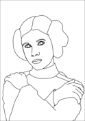 Dibujos para colorear de la princesa Leia de Star Wars
