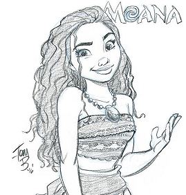 Princess Moana 1 Coloring Page