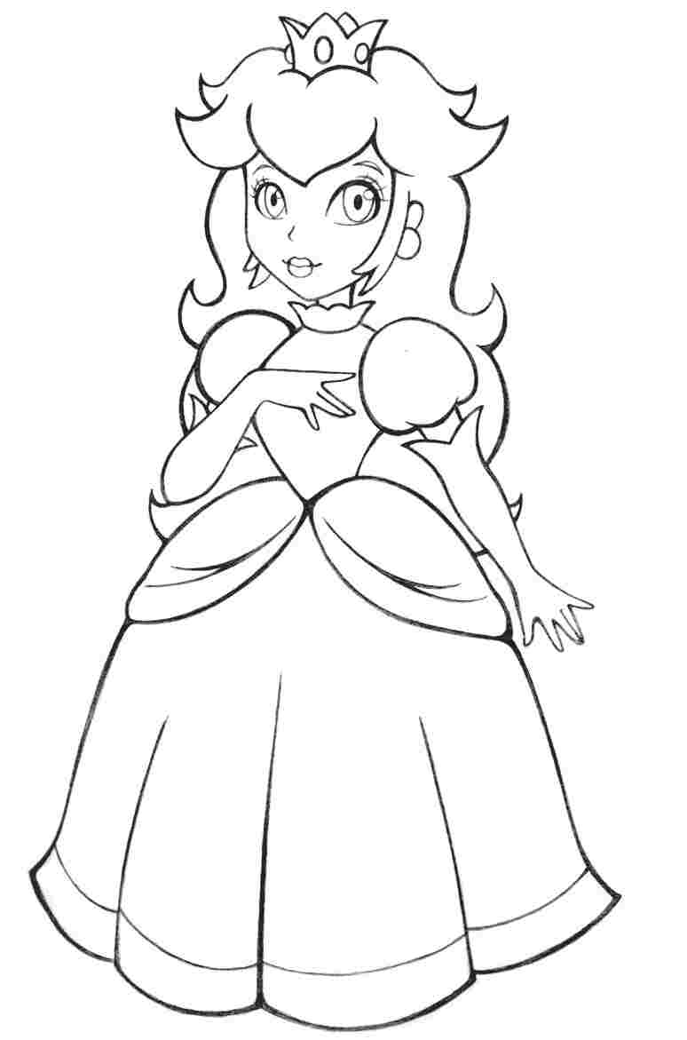 Princess Peach is surprising Coloring Pages