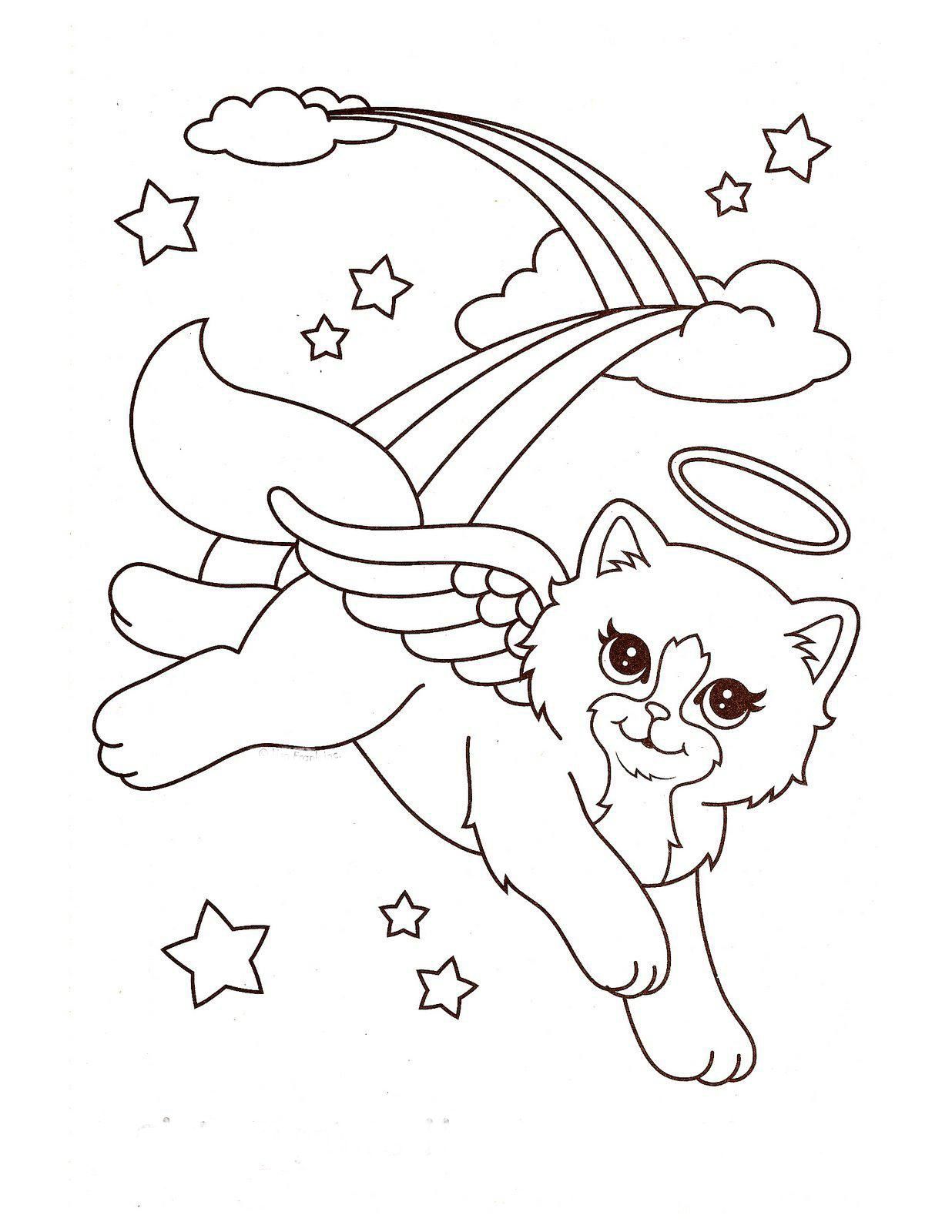 Angel Kitty From Lisa Frank Coloring Page