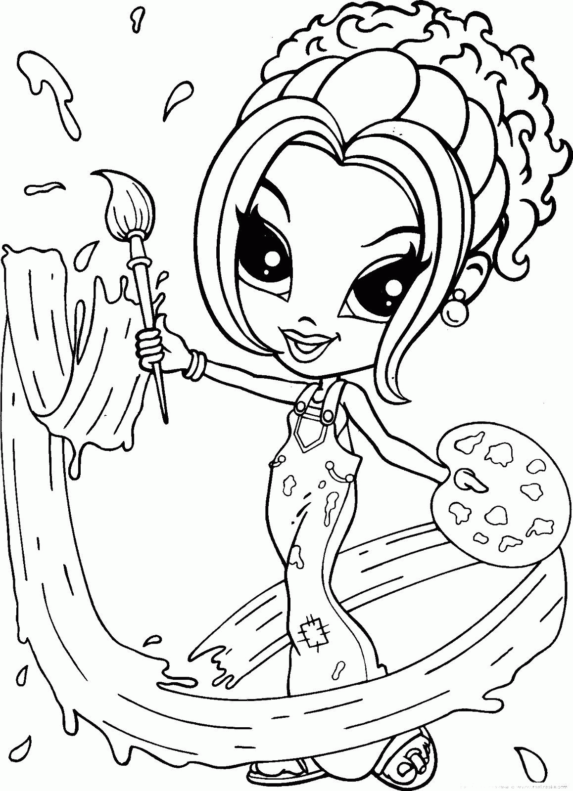 Lisa Frank Artist Coloring Page