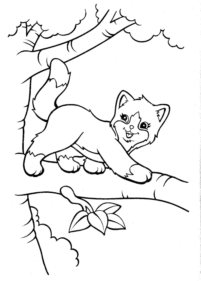 Coloriage de la jolie chatte de Lisa Frank