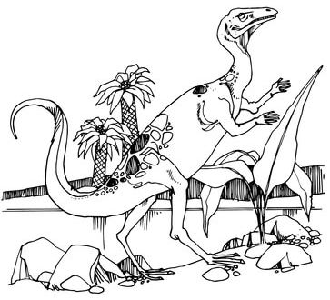 Procompsognathus Theropod Triassic Dinosaur Coloring Pages