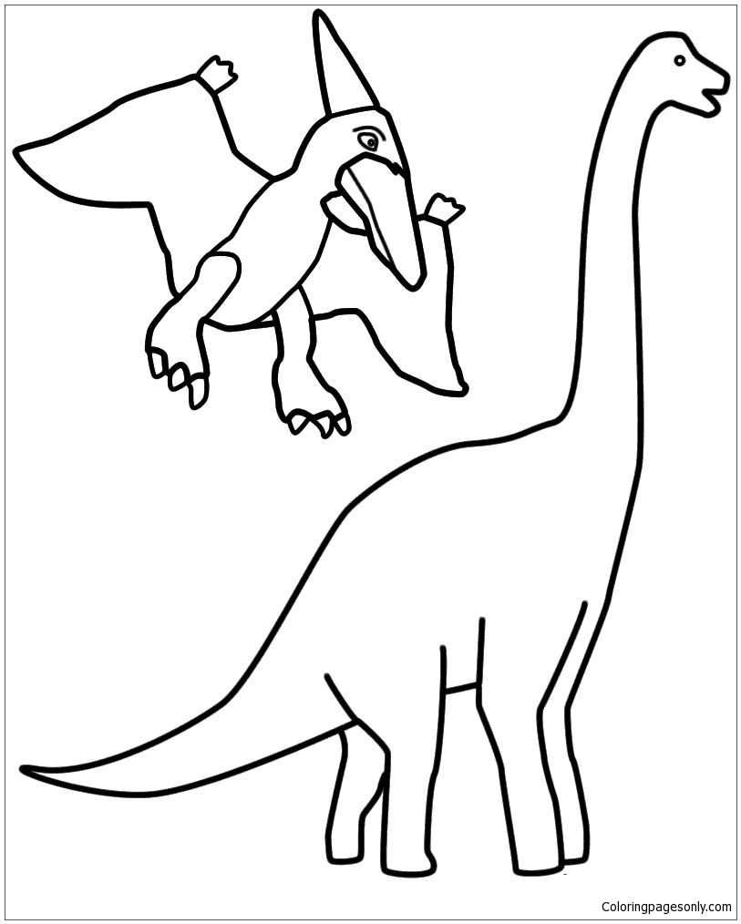 Pterodactyl en Brachiosaurus van Brachiosaurus
