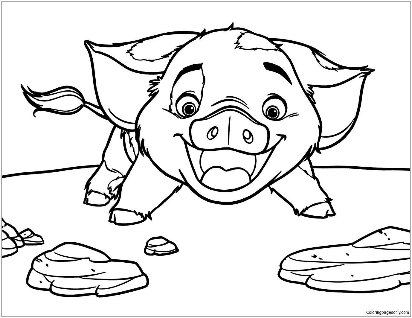 pua pig from moana 5 coloring pages - cartoons coloring