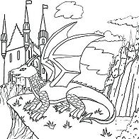 Pagina da colorare di Puff il drago magico