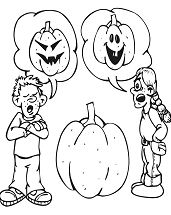 Pumpkin Carving Argument Coloring Page
