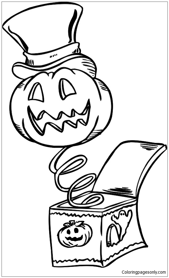 Pagina da colorare di testa di zucca di Halloween da zucca di Halloween