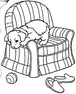 Puppies And Ball Coloring Page
