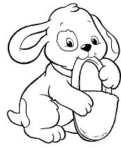 Puppies Bite A Padlock Coloring Pages
