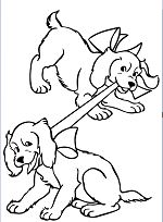 Puppies Playing Each Other Coloring Page