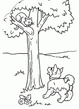 Puppy And Kitten 1 Coloring Page