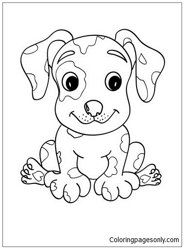 Puppy Cute 3 Coloring Pages - Puppy Coloring Pages - Coloring Pages For