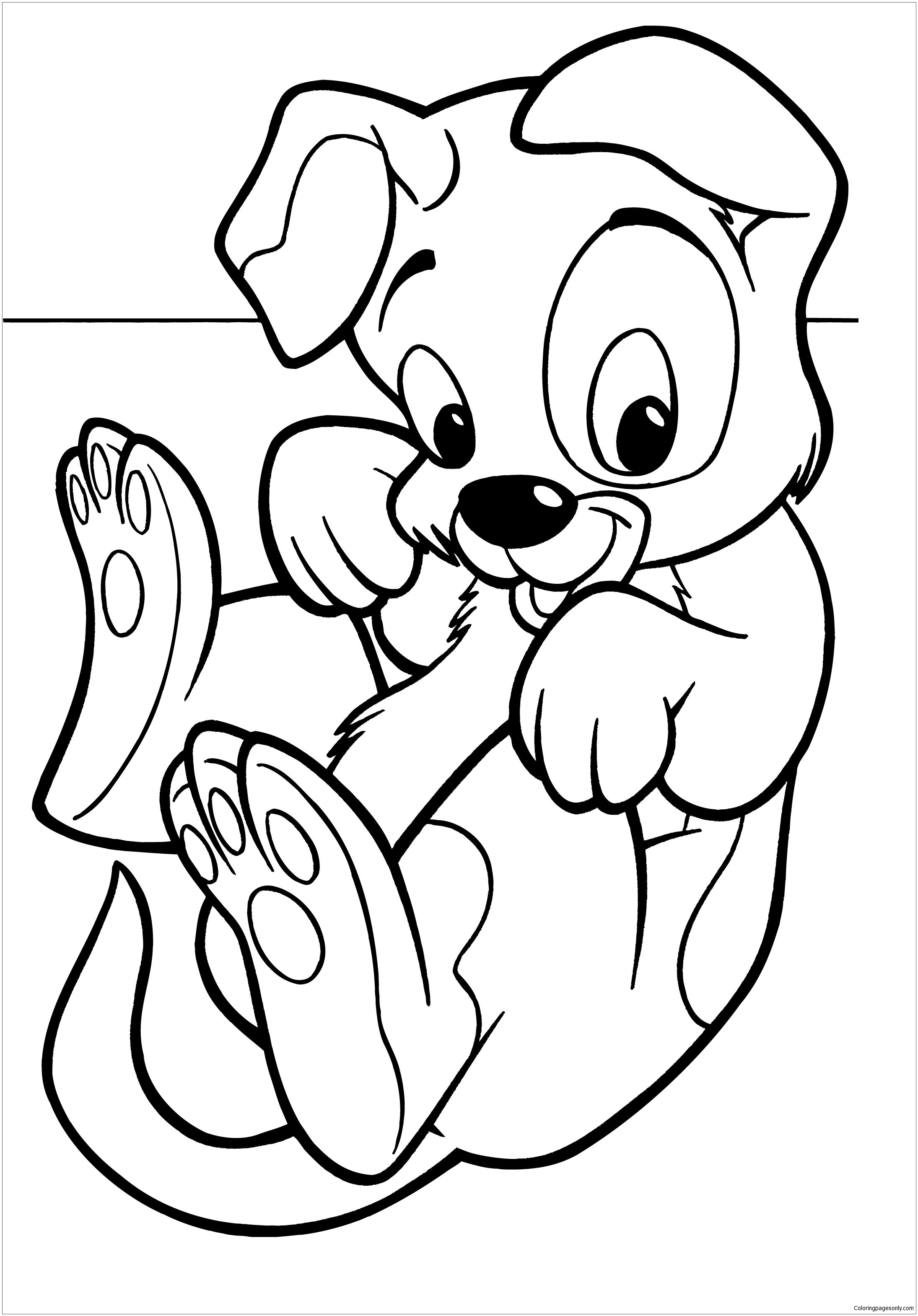 Pagina da colorare stampabile carina del cucciolo