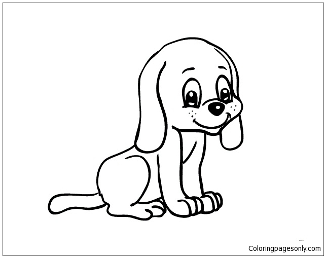 Printable Puppy Cute Coloring Page
