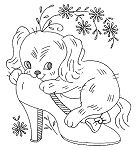 Puppy Cute On A Shoe! Coloring Pages