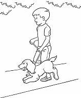 Puppy On Leash Coloring Pages