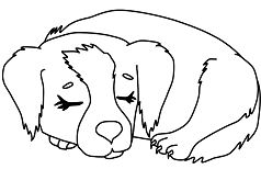 Puppy Sleeping Coloring Pages