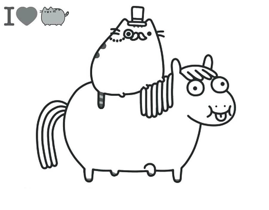 Pusheen kat en dikke pony van Pusheen