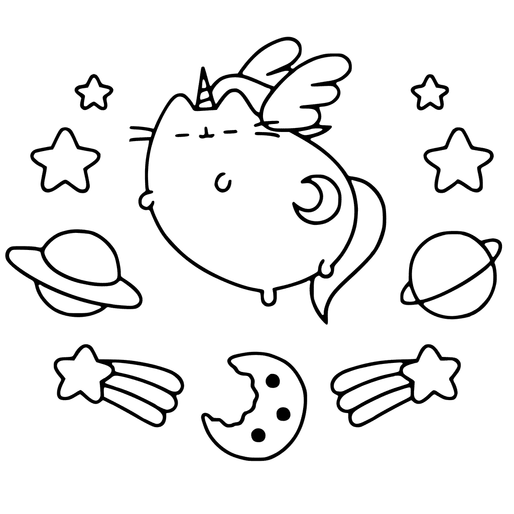 Pusheen And Unicorn Coloring Page Printable | Porn Sex Picture
