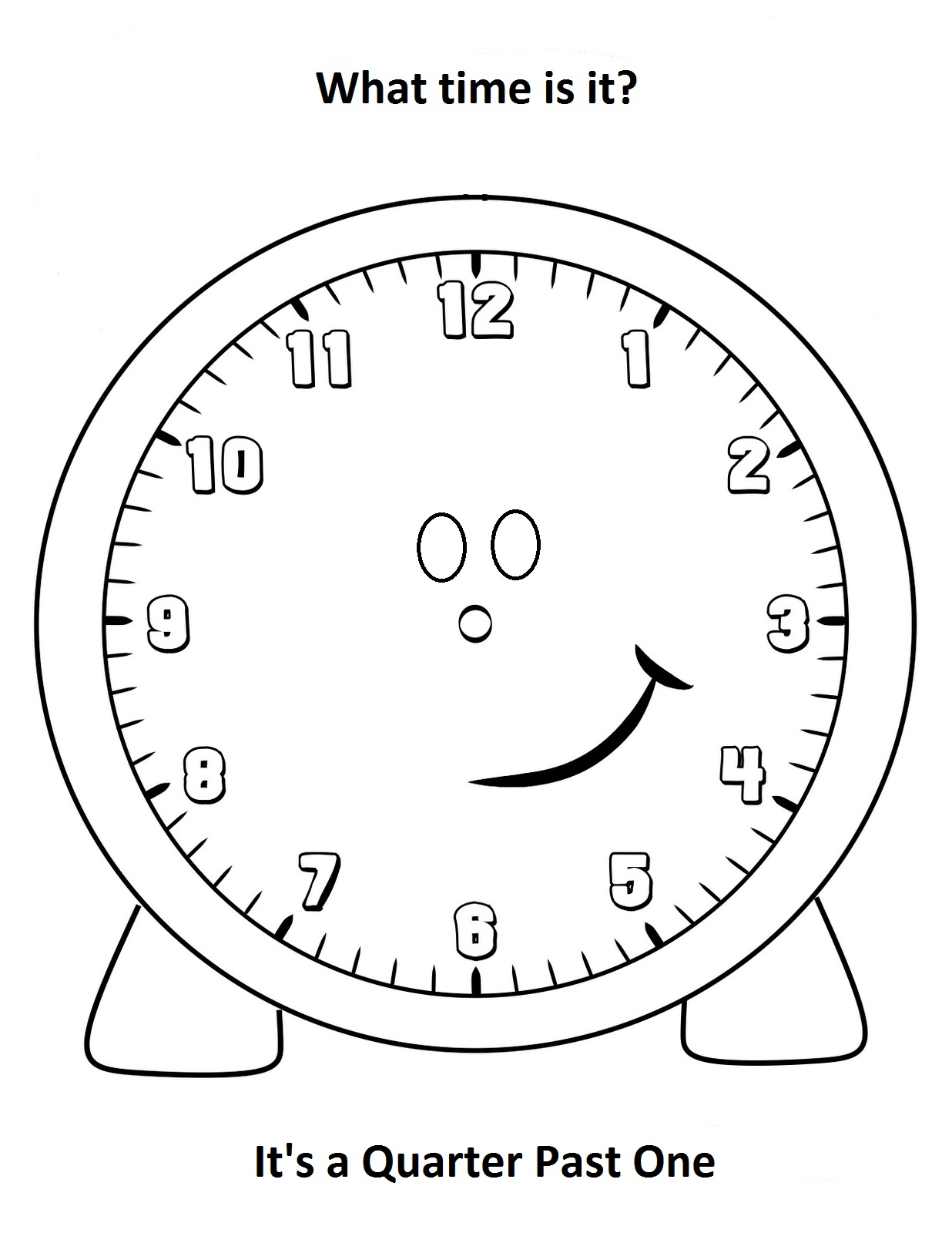 Quarter Past One Coloring Page