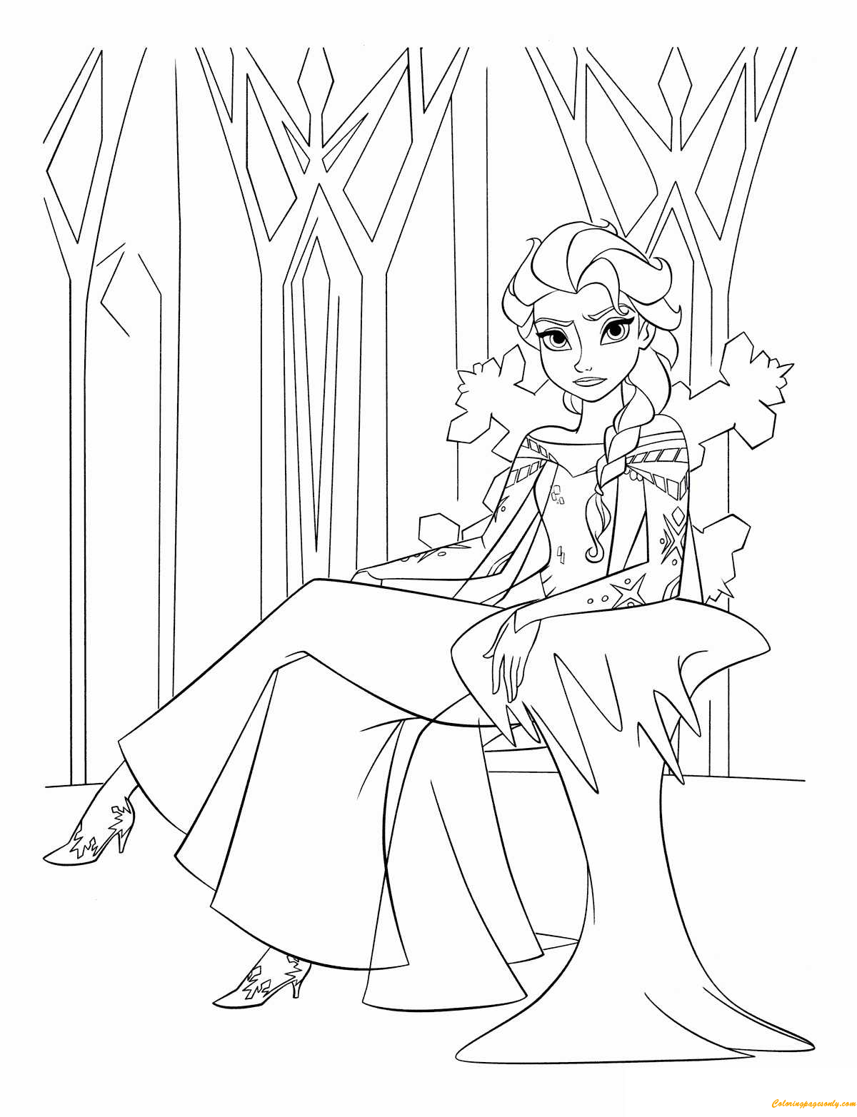 Desenho da Rainha Elsa de Arendelle para colorir