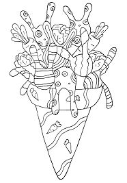 Rabbit Ice Cream Coloring Page