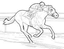 Race Horses Coloring Page