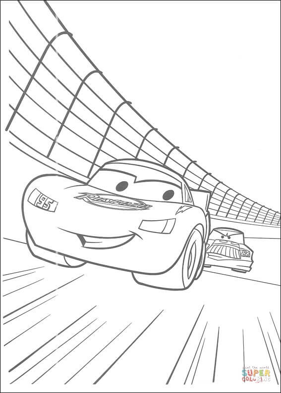 McQueen wants to finish first in racing from Disney Cars Coloring Pages