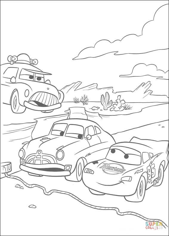 A standing start. Racing is about to begin. from Disney Cars Coloring Page