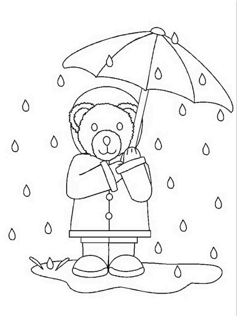 Rain Coloring Pages for Preschoolers Coloring Page