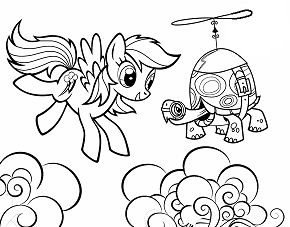 Rainbow Dash And Tank Turtle Coloring Page