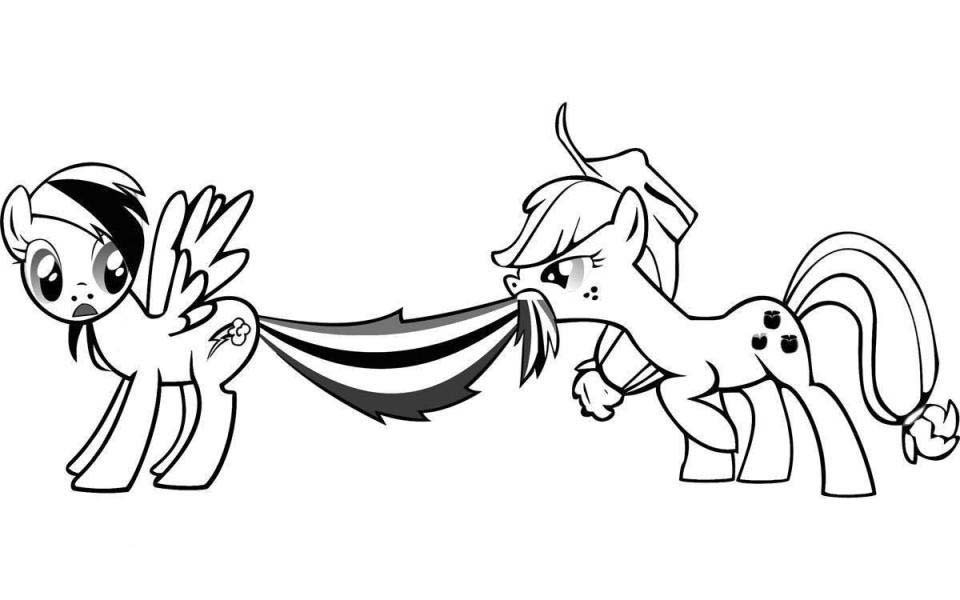 Rainbow Dash Fighting Coloring Page