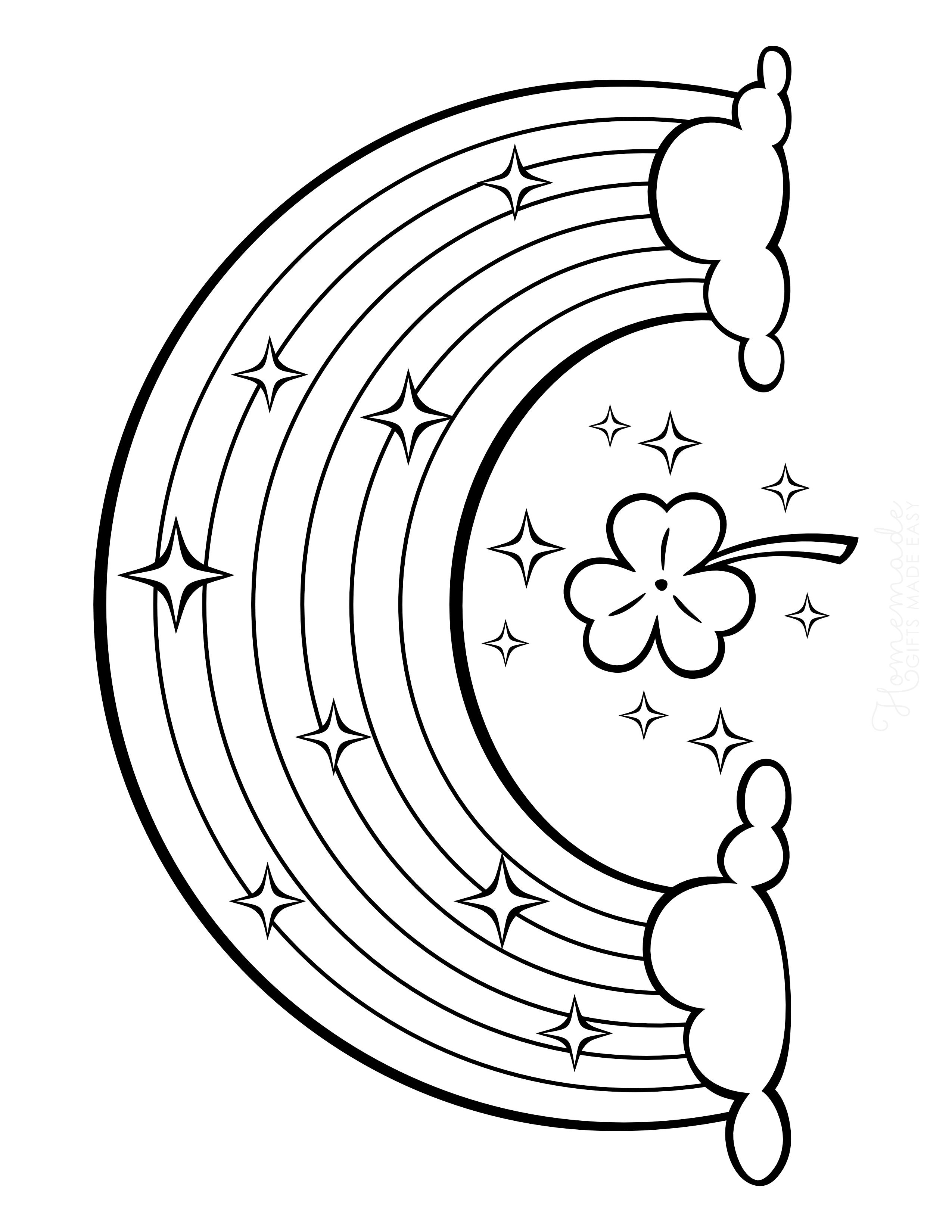 Rainbow Shamrock Coloring Pages