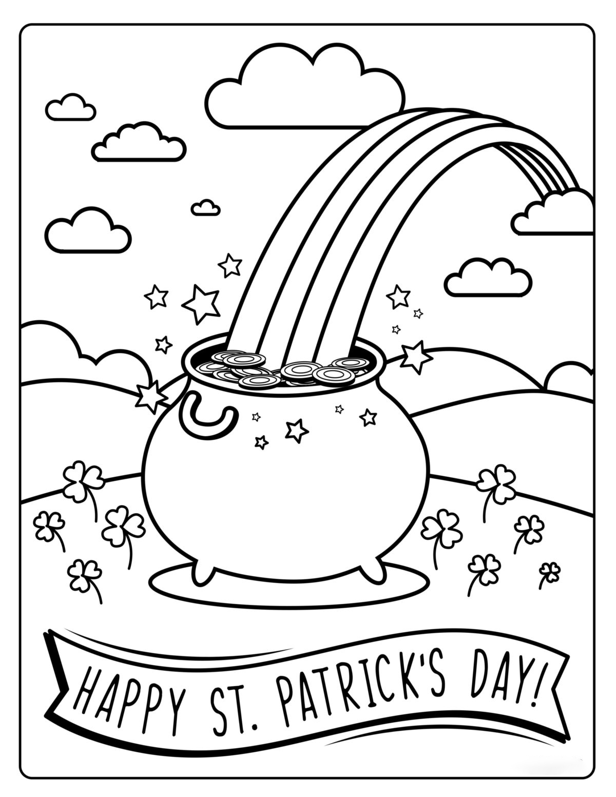 Rainbow St.Patricks day Página para colorear