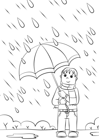 Rainy Day Coloring Page