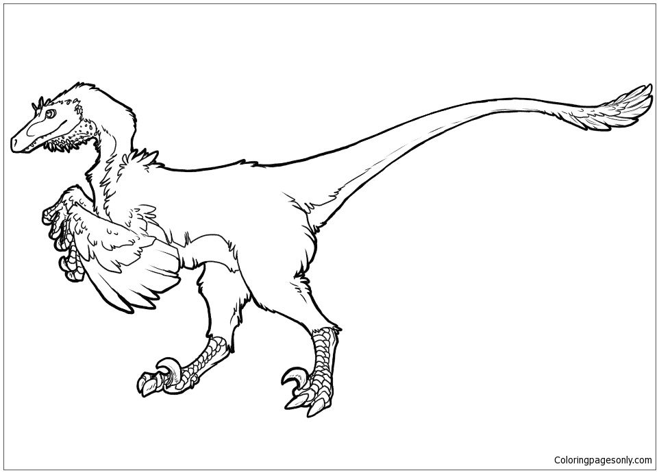 Raptor Dinosaur Coloring Page