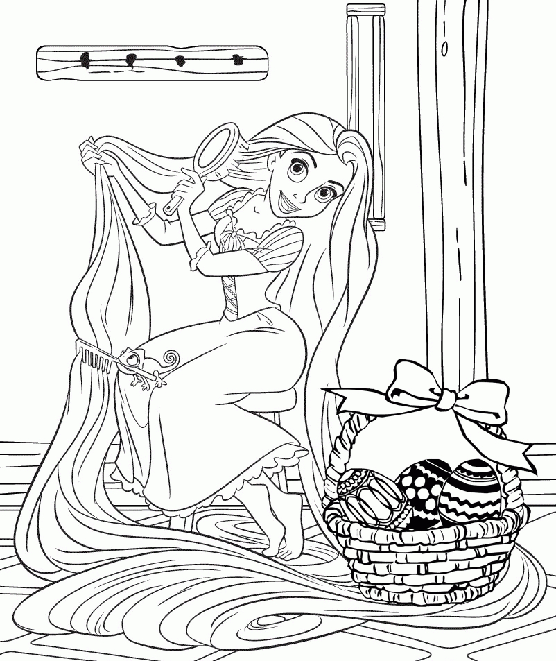 Rapunzel and basket of eggs from Rapunzel