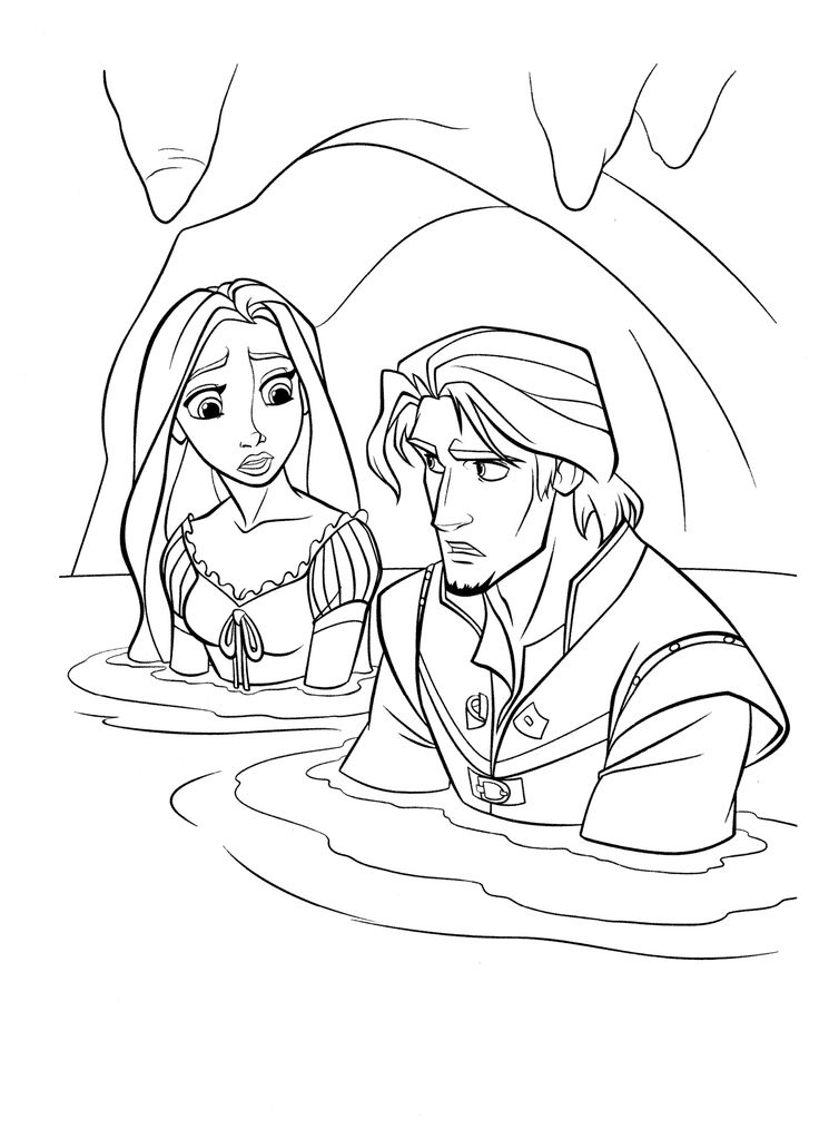 Rapunzel and Flynn in a cave from Rapunzel